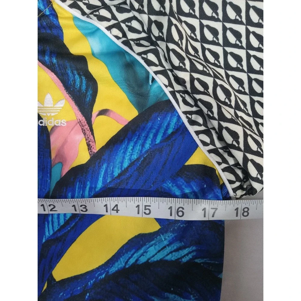 Adidas X Farm Rio Limited Edition Track Jacket Size XS Tropical Blue Yellow Leaf